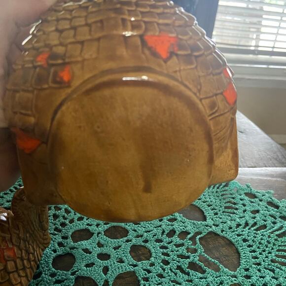 Thanksgiving Pottery Glazed Turkey Dish with Lid 7inches - Picture 8 of 11